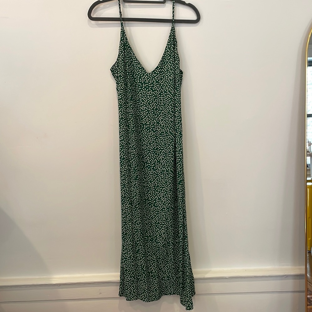 Reformation green slip dress